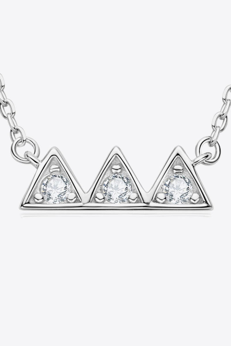 Moissanite Triangle Platinum-Plated Necklace - Carbone&