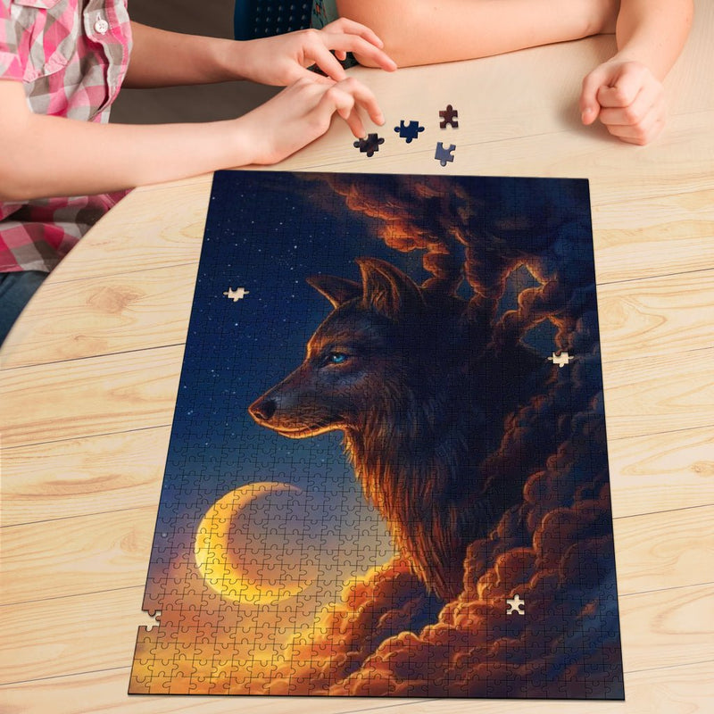 Moonlit Wolf Jigsaw Puzzle - Carbone&