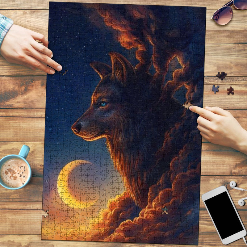 Moonlit Wolf Jigsaw Puzzle - Carbone&