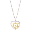 Mother and Child Pave Heart Pendant Necklace - Carbone's Marketplace