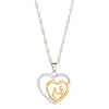 Mother and Child Pave Heart Pendant Necklace - Carbone's Marketplace