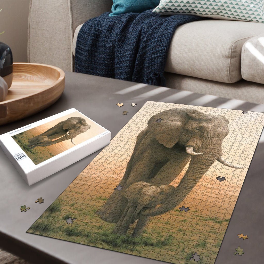 Mother & Baby Elephant Jigsaw Puzzle - Carbone's Marketplace