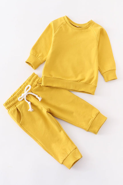 Mustard long sleeve 2pc baby set - Carbone's Marketplace