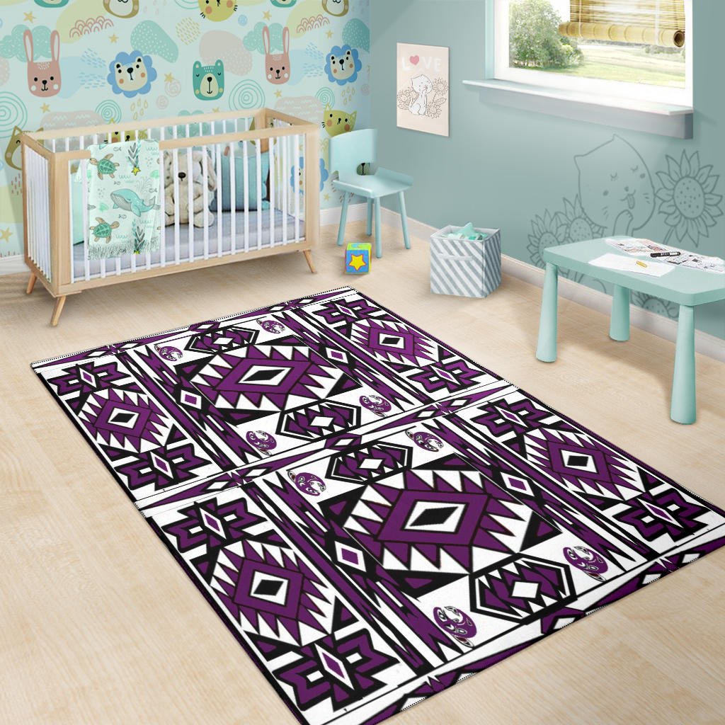 Native Stylish Area Rug Great for any Room Black Bottom (purple) - Carbone's Marketplace