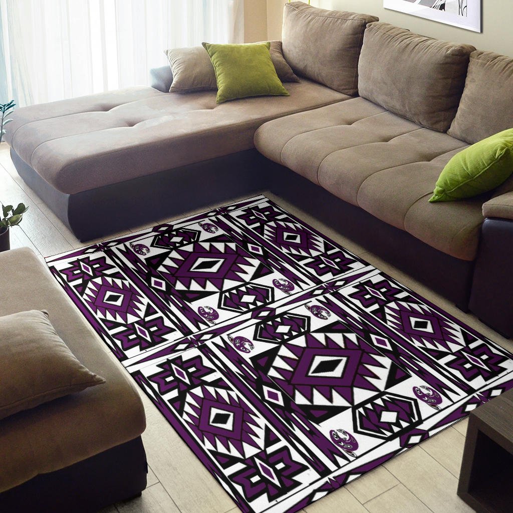 Native Stylish Area Rug Great for any Room Black Bottom (purple) - Carbone's Marketplace