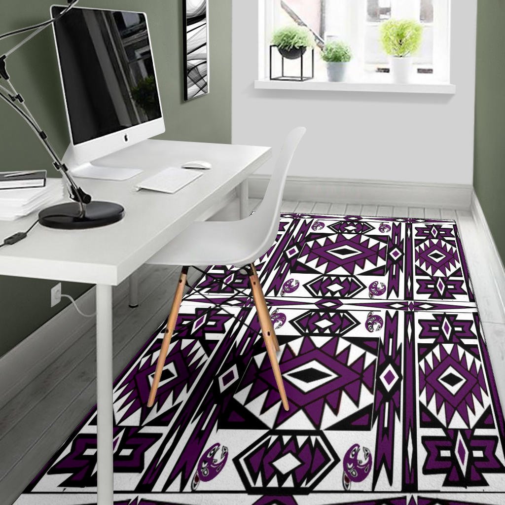 Native Stylish Area Rug Great for any Room Black Bottom (purple) - Carbone's Marketplace