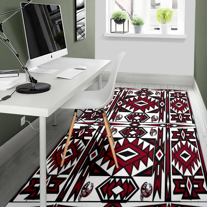 Native Stylish Area Rug Great for any Room Black (red) - Carbone's Marketplace