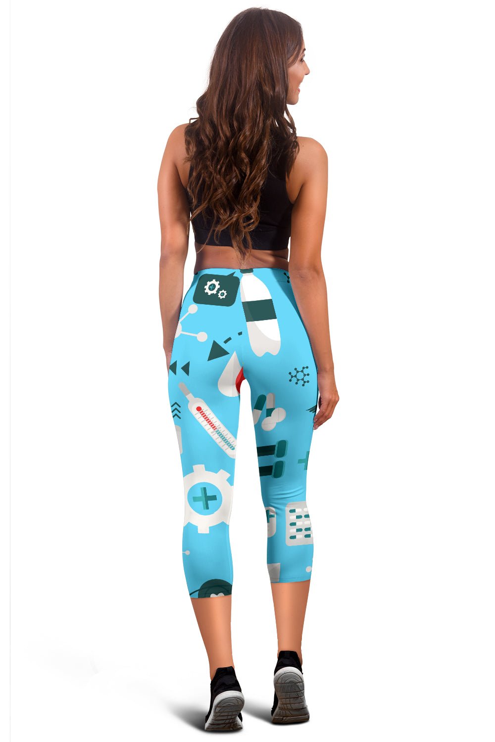 Nurse Medical Pattern Women's Capris Leggings - Carbone's Marketplace