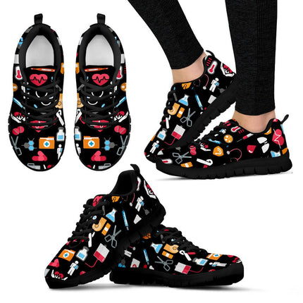 NURSE WOMEN SNEAKER black background - Carbone's Marketplace