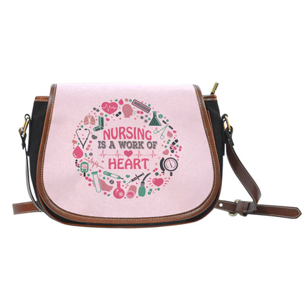 NURSING IS A WORK OF HEART SADDLE BAG - Carbone's Marketplace