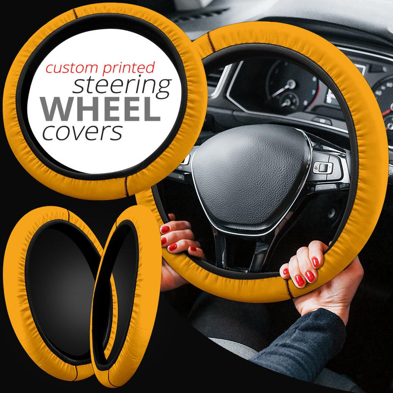 Orange Steering Wheel Cover - Carbone&
