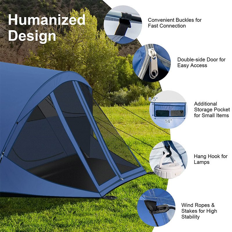 Outdoor Hiking Portable Easy Camping Tent for 3 -5 Person - Carbone&