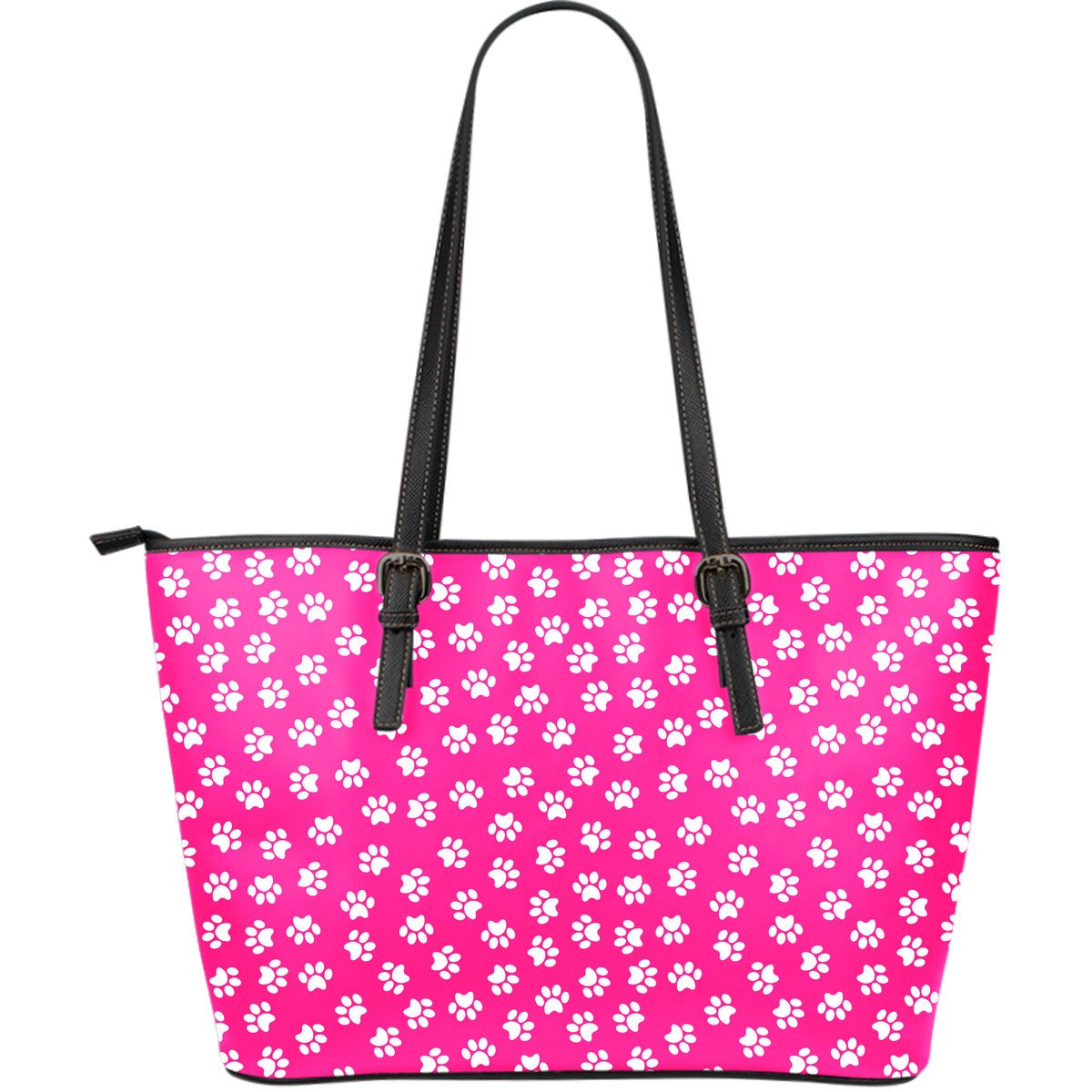 Paw Print Pink Large Leather Tote Bag - Carbone's Marketplace