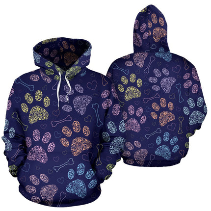 Paw prints all over print hoodie - Carbone's Marketplace