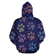 Paw prints all over print hoodie - Carbone's Marketplace