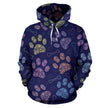 Paw prints all over print hoodie - Carbone's Marketplace