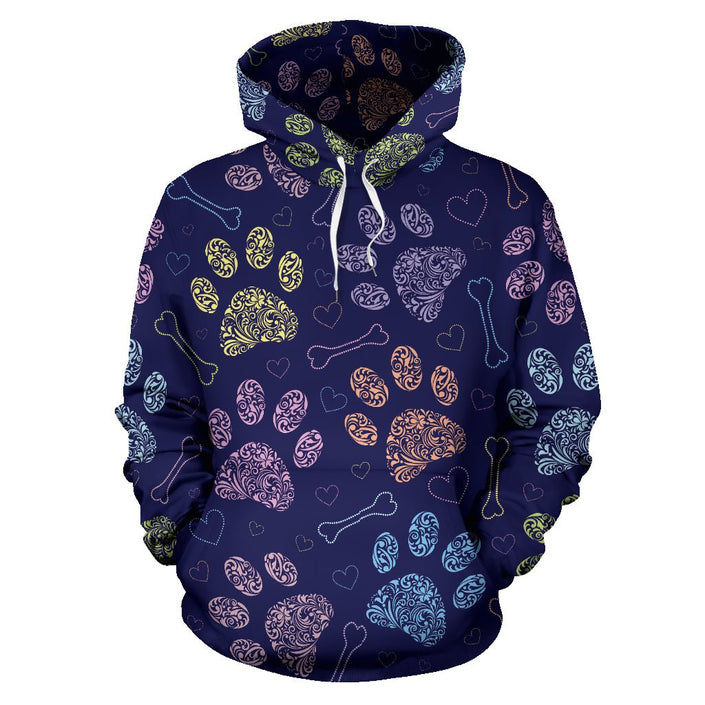 Paw prints all over print hoodie - Carbone's Marketplace