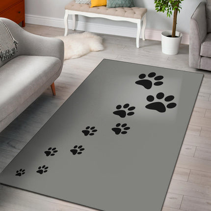 Paw Prints Grey Area Rug - Carbone's Marketplace