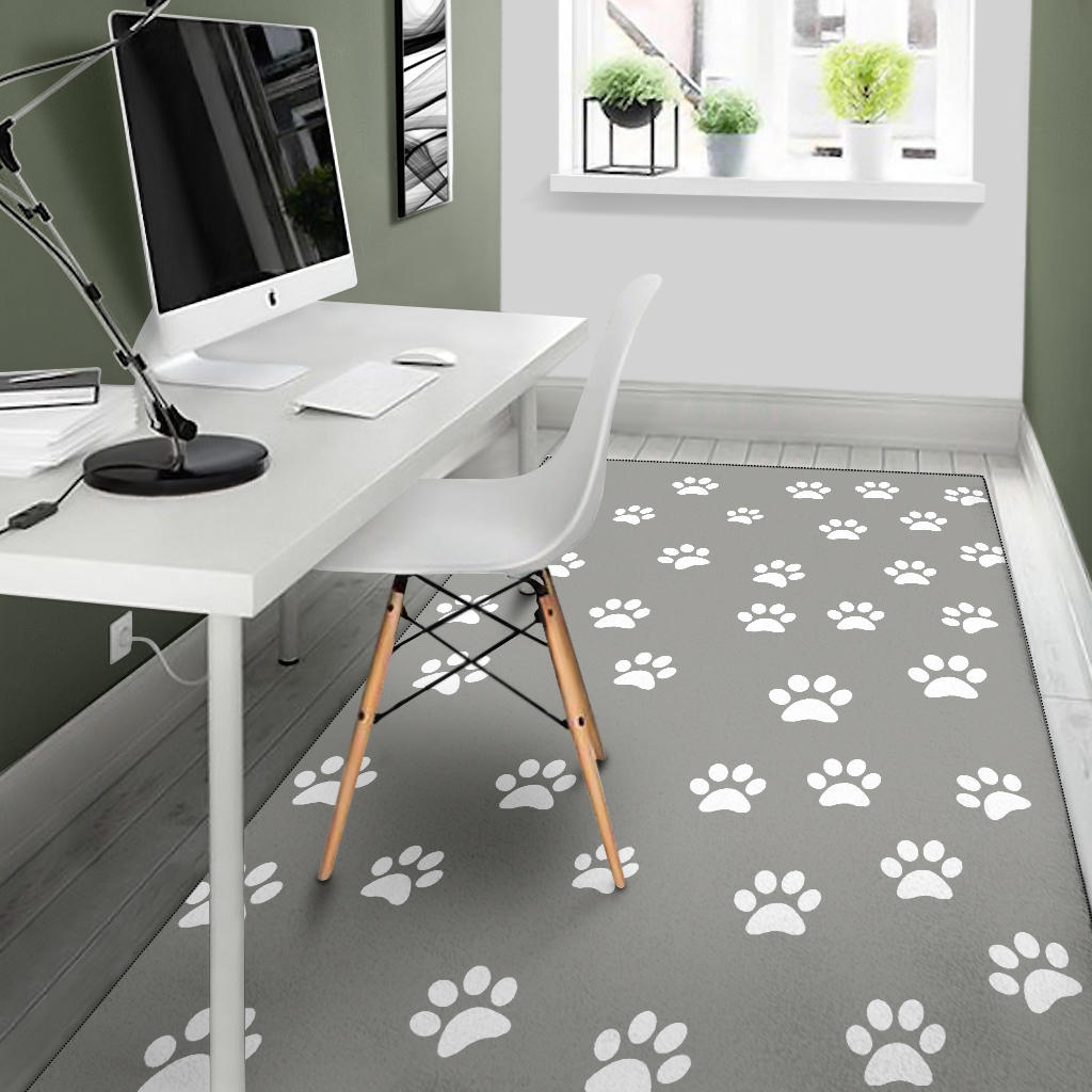 Paw Prints Grey Area Rug - Carbone's Marketplace