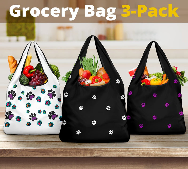 Paw Prints Grocery bag 3-pack - Carbone&