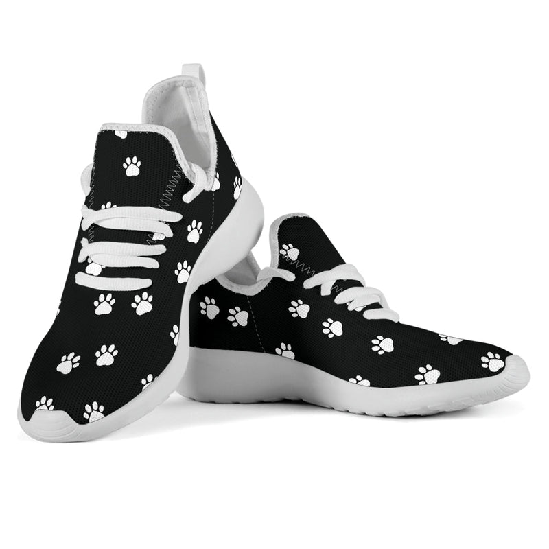 Paw prints mesh knit sneakers - Carbone&