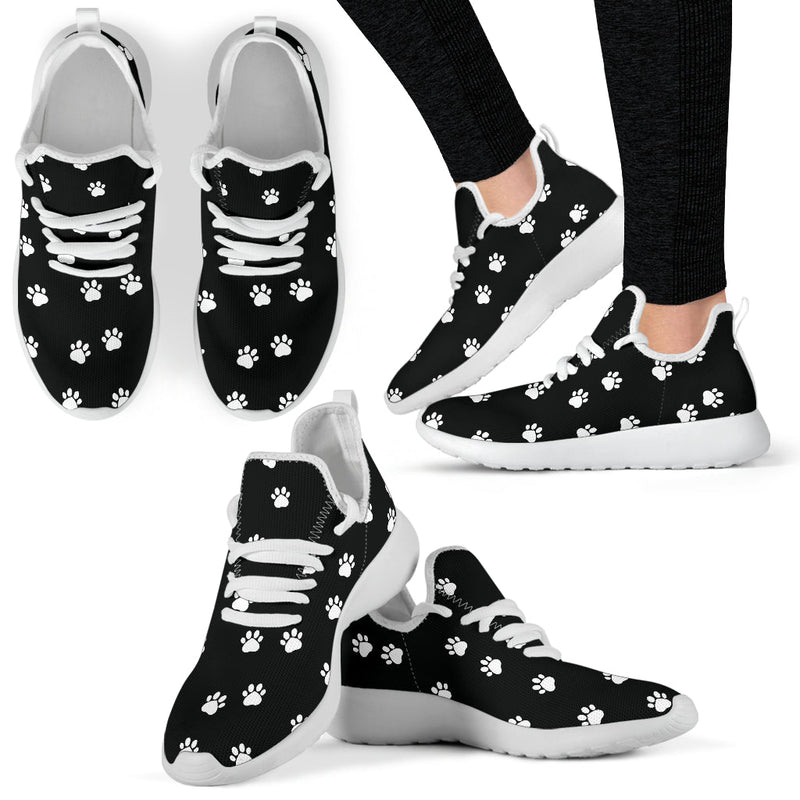 Paw prints mesh knit sneakers - Carbone&