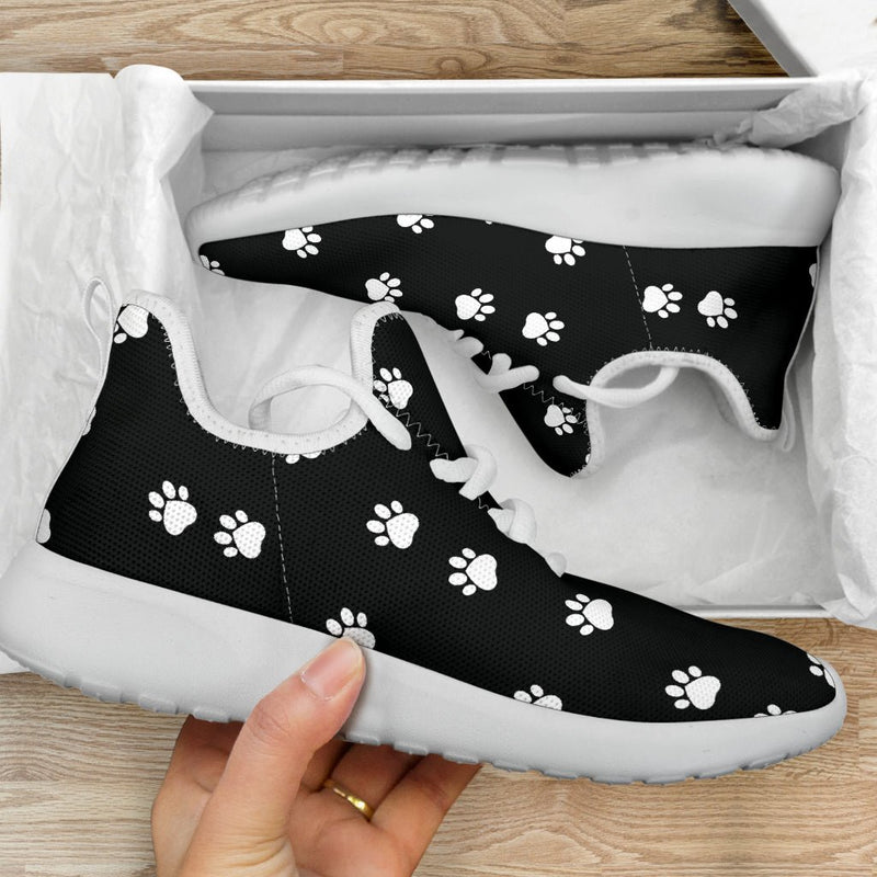 Paw prints mesh knit sneakers - Carbone&