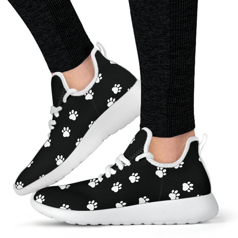 Paw prints mesh knit sneakers - Carbone&