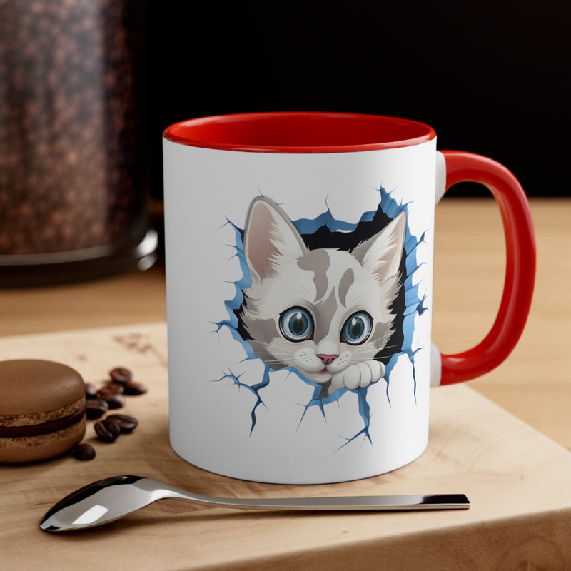 Peeking Cat Mug 5, 11oz - Carbone&