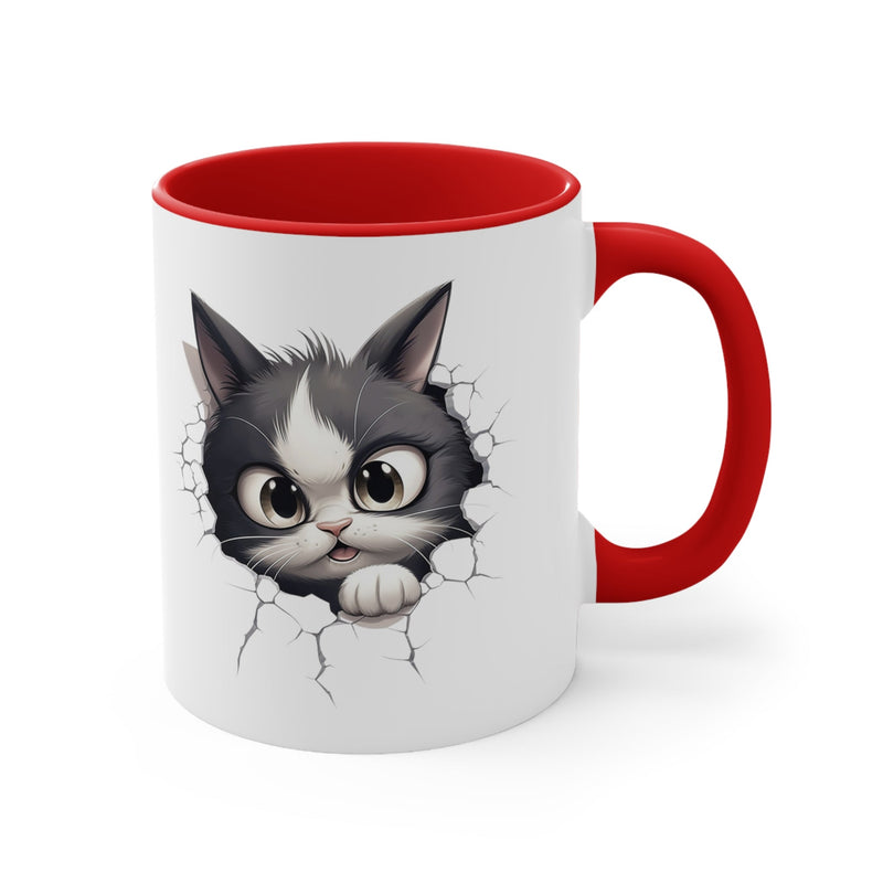 Peeking Cat Mug 6, 11oz - Carbone&