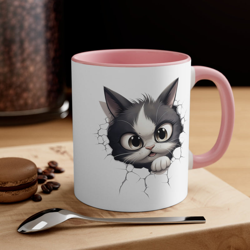 Peeking Cat Mug 6, 11oz - Carbone&