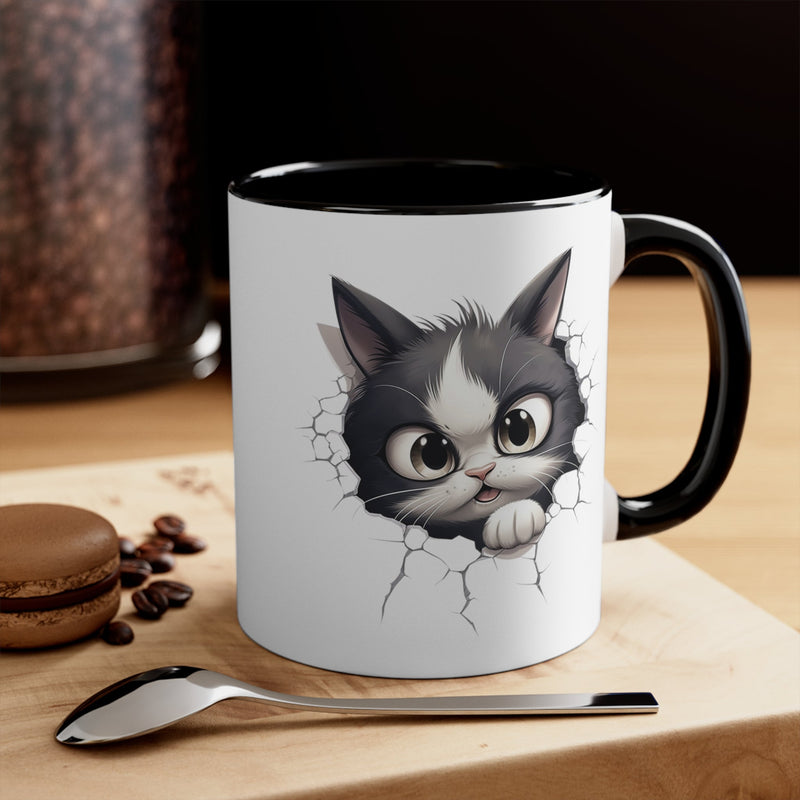 Peeking Cat Mug 6, 11oz - Carbone&