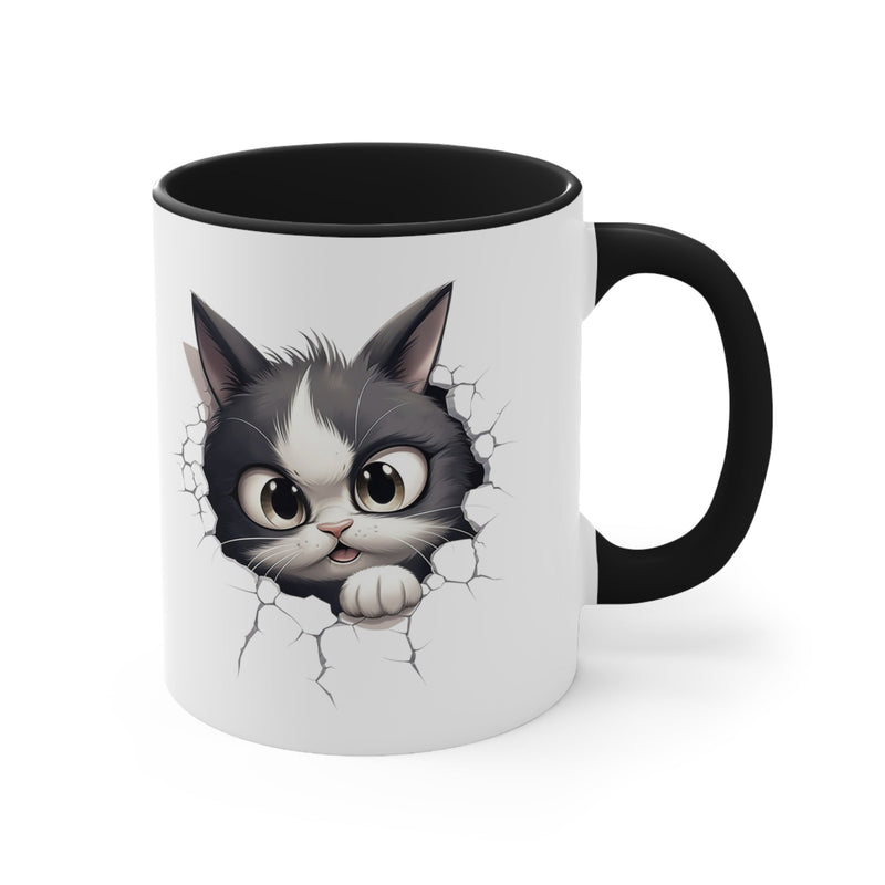 Peeking Cat Mug 6, 11oz - Carbone&