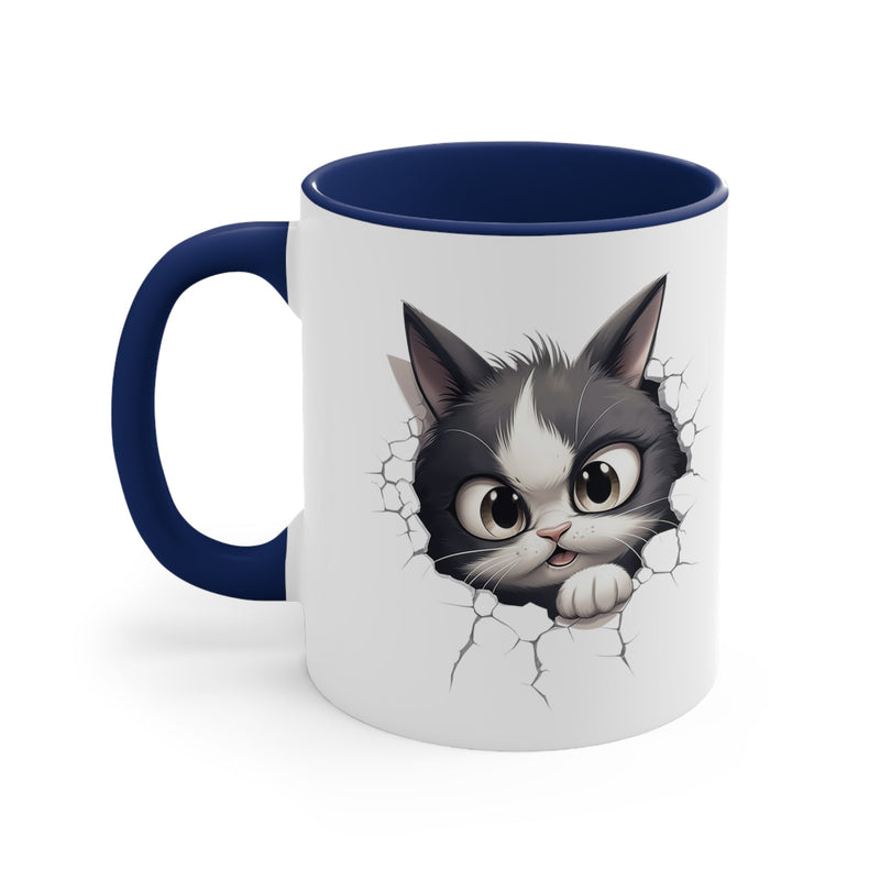 Peeking Cat Mug 6, 11oz - Carbone&