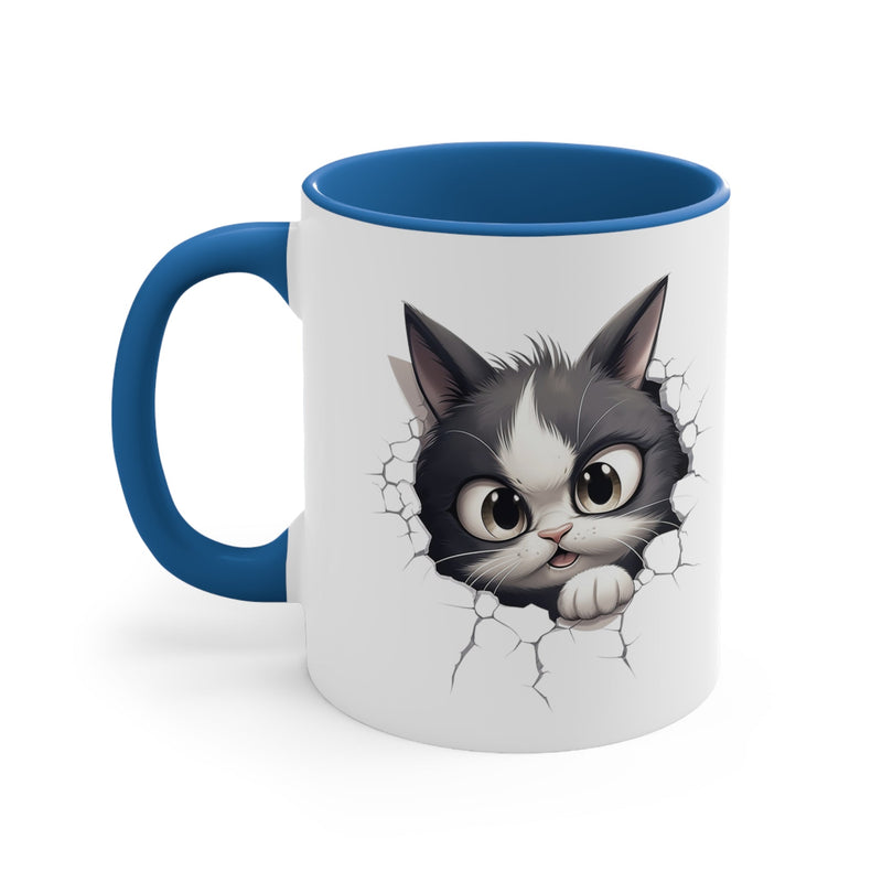 Peeking Cat Mug 6, 11oz - Carbone&