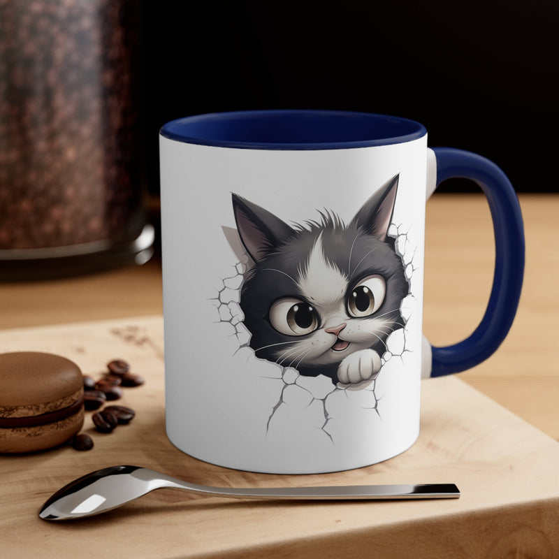 Peeking Cat Mug 6, 11oz - Carbone&