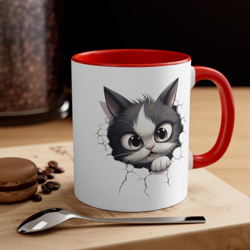 Peeking Cat Mug 6, 11oz - Carbone&