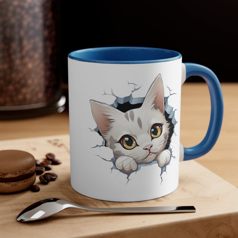 Peeking Cat Mug 9, 11oz - Carbone&