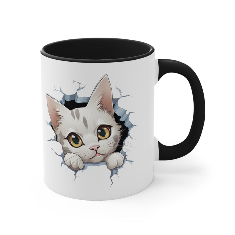 Peeking Cat Mug 9, 11oz - Carbone&