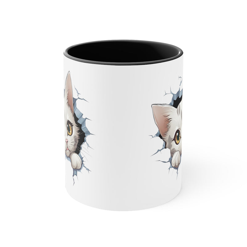 Peeking Cat Mug 9, 11oz - Carbone&