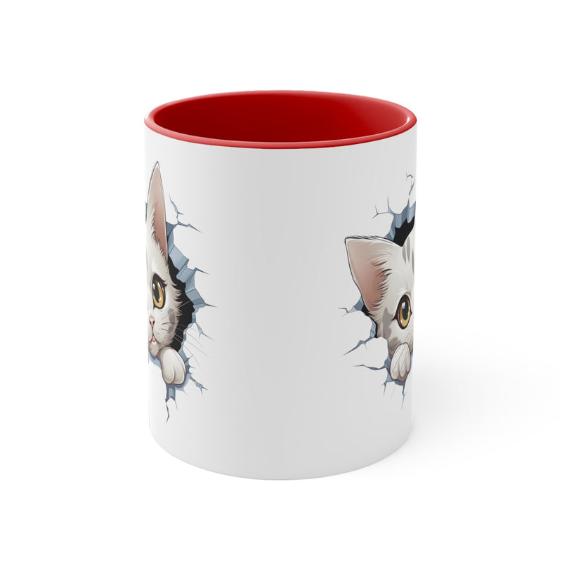 Peeking Cat Mug 9, 11oz - Carbone&