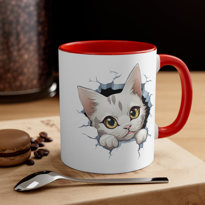 Peeking Cat Mug 9, 11oz - Carbone&