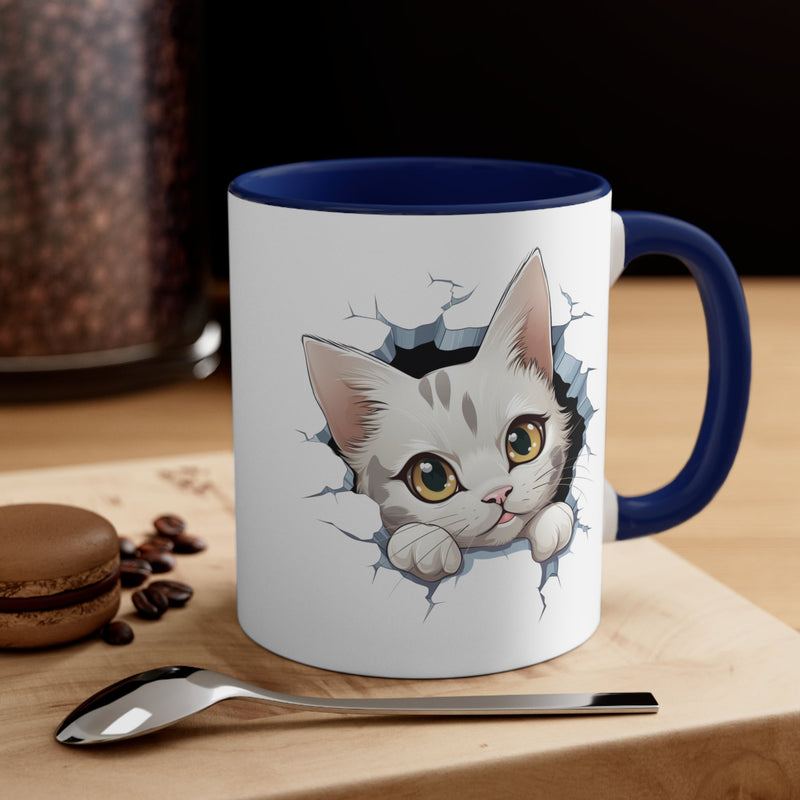 Peeking Cat Mug 9, 11oz - Carbone&