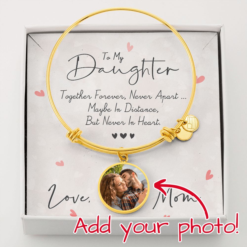 Personalized Circle Bangle Bracelet - Carbone's Marketplace