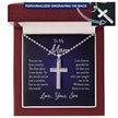 Personalized Cross Necklace Military Style Ball Chain- For Mom - Carbone's Marketplace