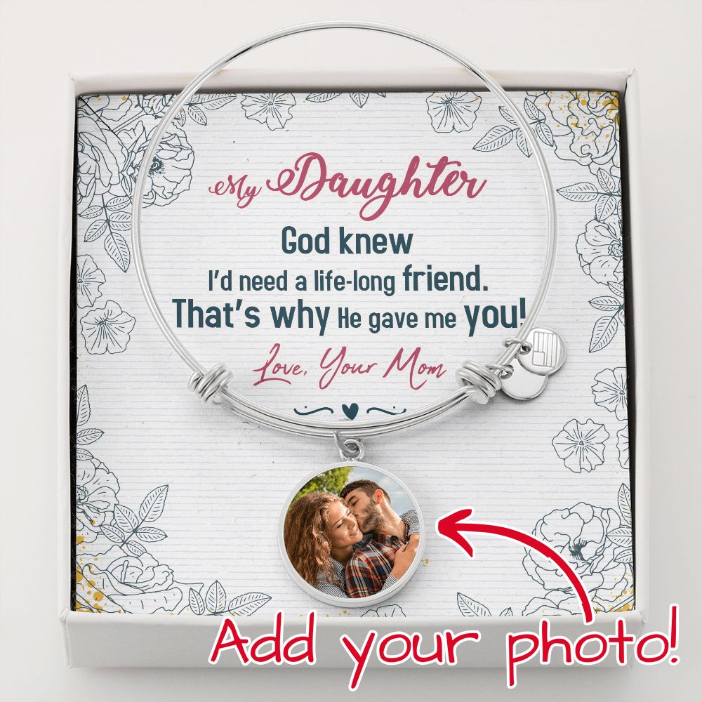 Personalized Daughter Bangle Bracelet - Carbone's Marketplace
