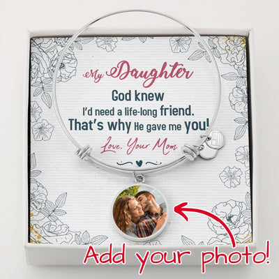 Personalized Daughter Bangle Bracelet - Carbone's Marketplace
