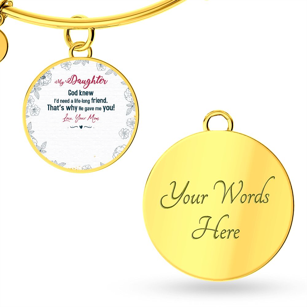 Personalized Daughter Bangle Bracelet - Carbone's Marketplace