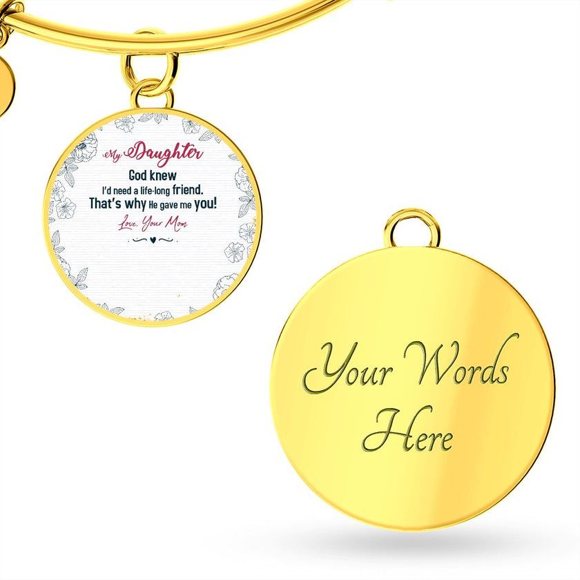 Personalized Daughter Bangle Bracelet - Carbone's Marketplace