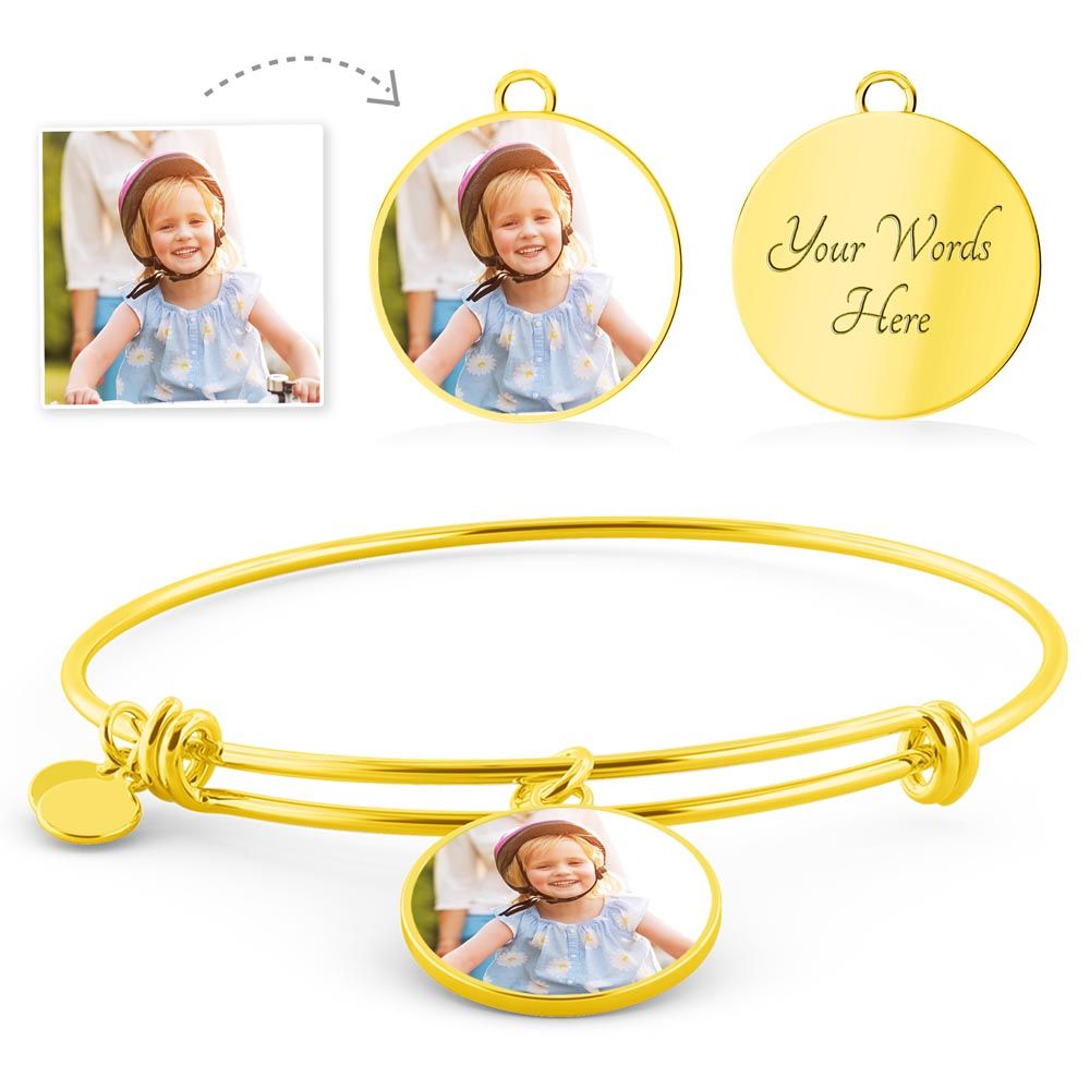 Personalized Daughter Bangle Bracelet - Carbone's Marketplace